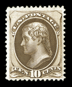 161, 10c Brown, rich color and a strong impression, large part o.g. (certificate simply states previously hinged), very fine for this elusive mint stamp 1991 PF
certificate.