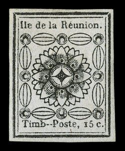 1, 1852 15c Black on blue, without gum as issued, a most impressive mint example of this great classic rarity, in far better condition than is often found, with generous even
margins all around, crisp detailed impression on light pale blue paper