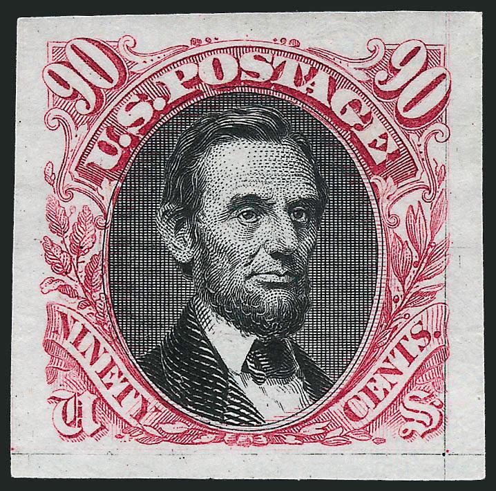 1c-90c 1869 Pictorial Issue, Plate Proofs on India (112P3-114P3, 116P3-122P3).> Incl. both 15c types but lacking 6c, large margins all around, rich colors, Very Fine and choice