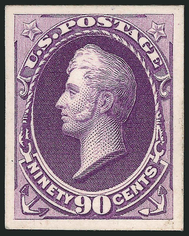 1c-90c American Bank Note Co. Issue, Plate Proofs on Card (205P4218P4).> 22, incl. 208aP4, some duplication incl. of Nos. 213P4-218P4, few others, large margins, Very Fine group