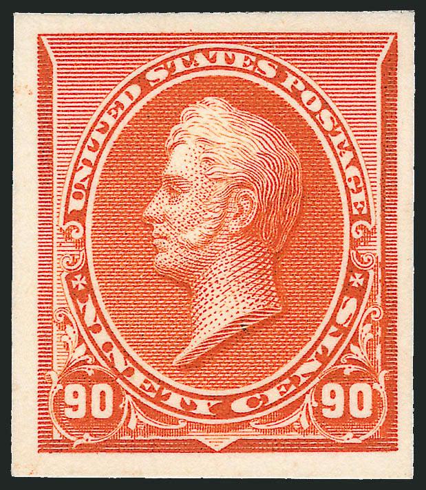 1c-90c 1890 Issue, Plate Proofs on Card (219P4-229P4).> Lacking only the inexpensive 2c Lake to be complete, large margins, brilliant colors, Very Fine and choice