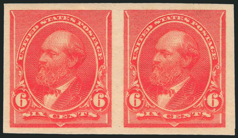 6c 1890 Issue, Trial Color Plate Proofs on Wove (224TC).> Six original gum vertical or horizontal pairs, all different colors, couple with slight offset on gum, Very Fine-Extremely Fine