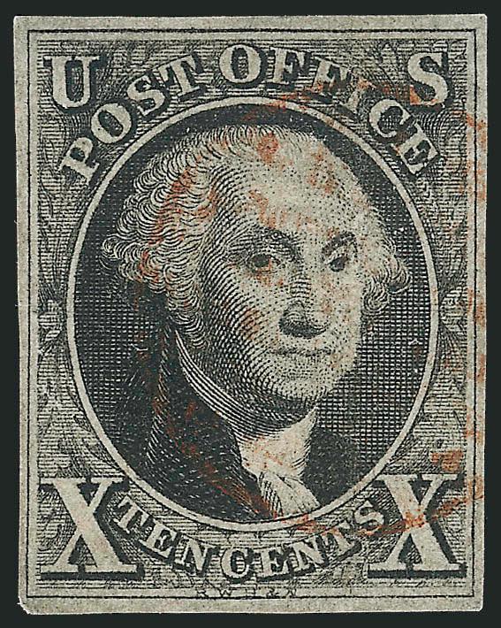 10c Black (2).> Ample margins all around, very light brownish-red circular datestamp, a bit toned, otherwise Fine