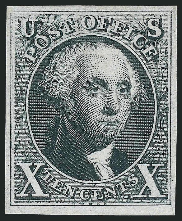 10c Black, Reproduction (4).> Without gum as issued, large margins and detailed impression, Extremely Fine, with 1981 P.F. certificate