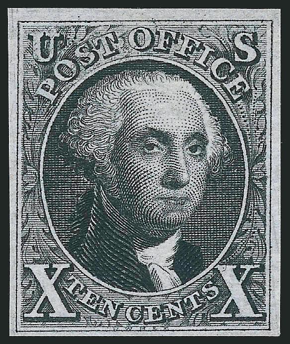 10c Black, Reproduction (4).> Without gum as issued, ample to large margins, crisp impression, Very Fine