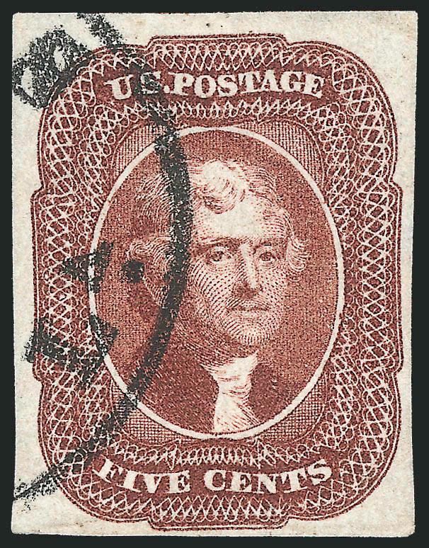 5c Red Brown (12).> Full to large margins, rich color, New Orleans circular datestamp mostly clear of face, Very Fine and choice