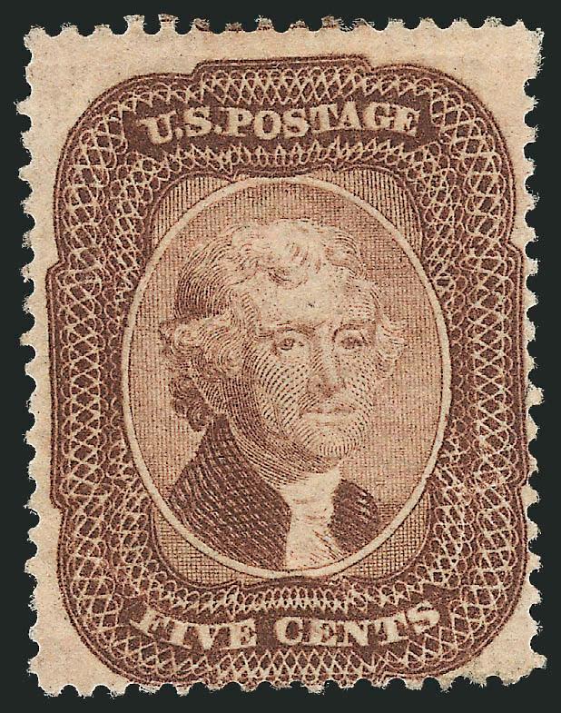 5c Brown (29).> Original gum, deep rich color, creases and thin spot, Fine appearance, with 2000 P.S.E. certificate