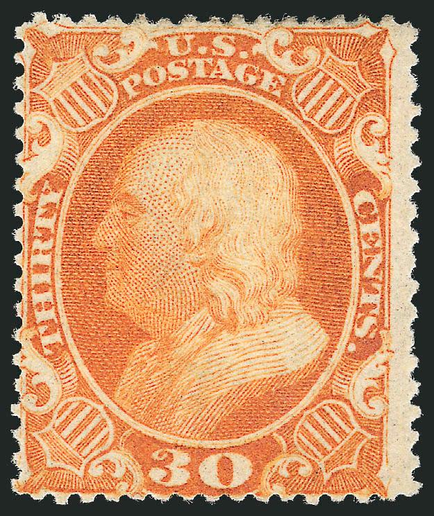 30c Orange (38).> Original gum, lightly hinged, bright color, fresh and Fine, with 2010 P.S.E. certificate