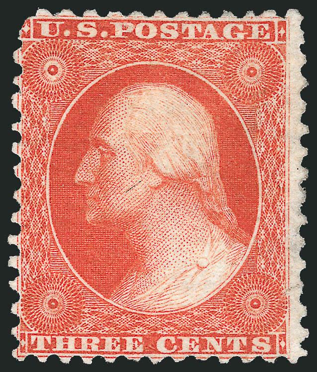 3c Scarlet, Reprint (41).> Without gum as issued, lightly cleaned to remove a stain, and tiny tear at right, otherwise Fine, only 479 sold