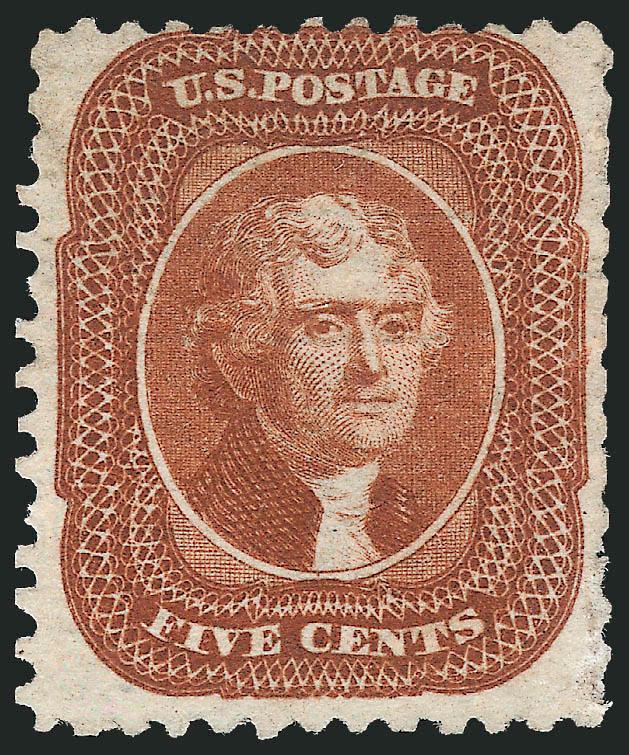 5c Orange Brown, Reprint (42).> Without gum as issued, faults incl. blunted perfs at right, otherwise Fine appearance, only 878 sold, with 2004 P.S.E. certificate (FR 10)