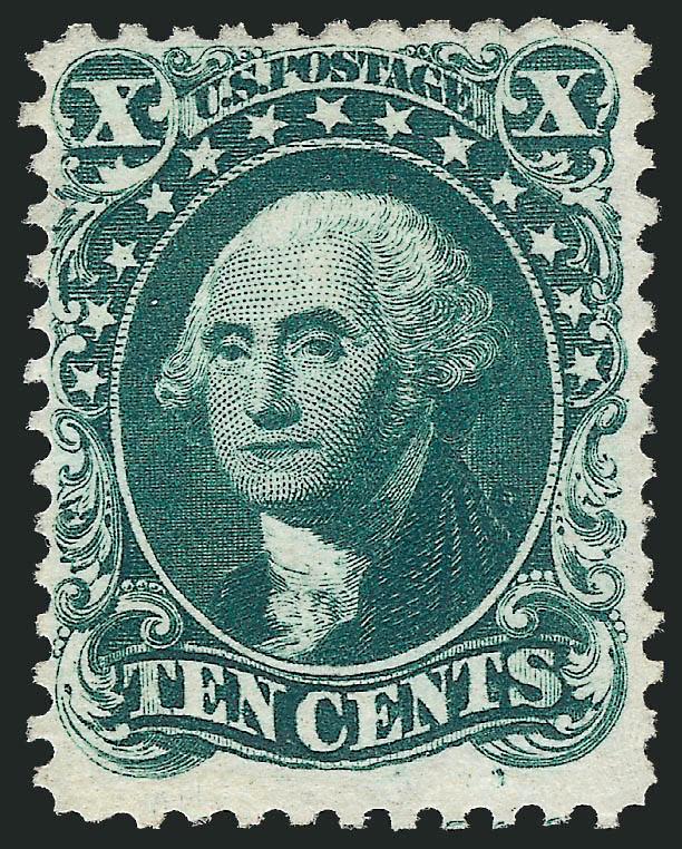 10c Blue Green, Reprint (43).> Without gum as issued, trivial partially nibbed perf at right, otherwise Very Fine, only 516 sold, with 1979 P.F. and 2005 P.S.E. certificates