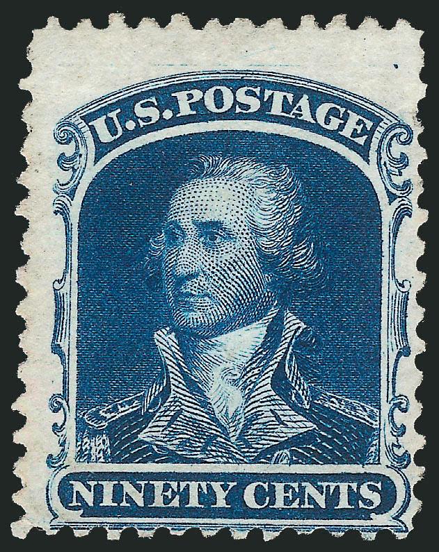 90c Deep Blue, Reprint (47).> Without gum as issued, two freakishly wide margins, rich color and clear impression, single pulled perf at right, otherwise Fine, only 480 sold