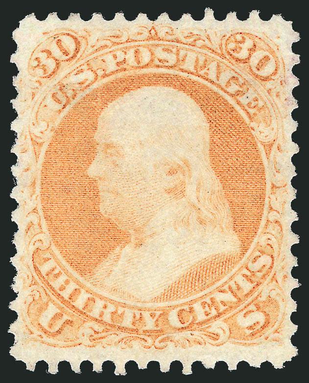 30c Orange (71).> Barely cancelled (appears unused), fresh vibrant color, well-proportioned margins, Extremely Fine, a beautiful stamp, with 2006 P.F. certificate