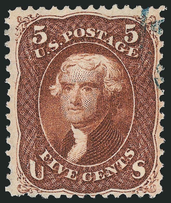 5c Red Brown (75).> Rich color, trace of <blue> cancel at top right leaving the rest of the design distraction free, Fine and attractive, with 1990 P.F. certificate