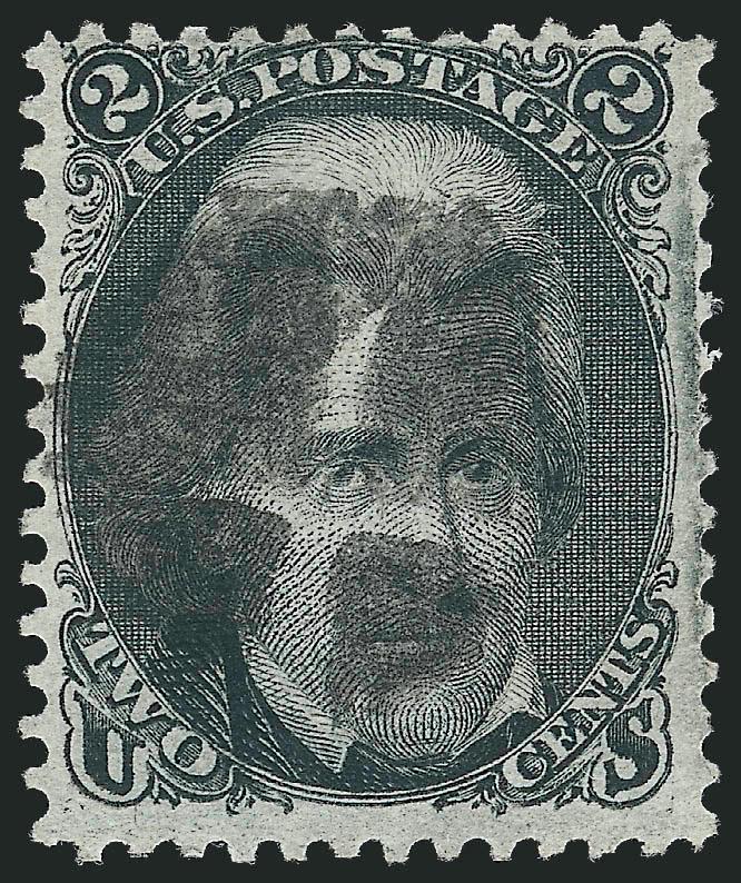 2c Black, D. Grill (84).> Choice margins and well-centered for this notoriously difficult issue, quartered cork cancel, Fine, with 1993 P.S.E. certificate, which mentions the slight double transfer at top
(Scott lists double transfer but without a va
