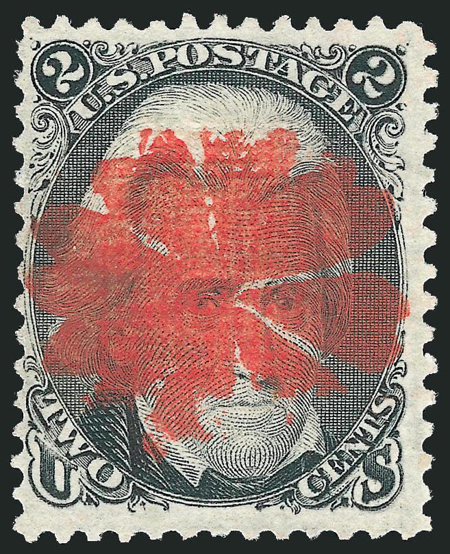 2c Black, E. Grill (87).> Wide margins and attractively centered, bold <red rosette> cancel of New York City, Very Fine and attractive, with 2004 P.F. certificate