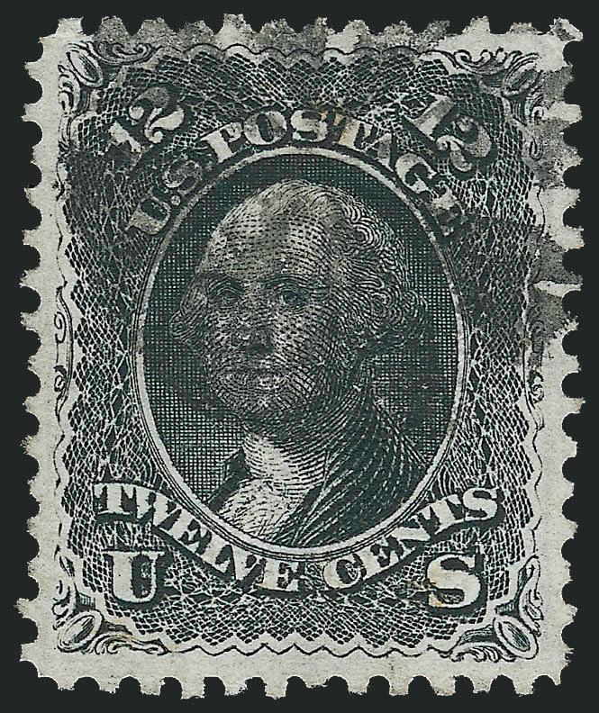 12c Black, E. Grill (90).> Wide margins and perfectly centered, circle of wedges cancel, Extremely Fine, with 2007 P.S.E. certificate (XF 90 SMQ $1,100.00)