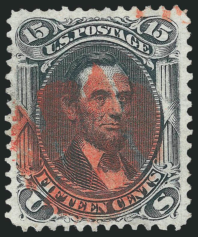15c Black, E. Grill (91).> Attractive centering, strong shade on bright paper, bold <red> cork cancel, Extremely Fine, with 1989 P.F. certificate