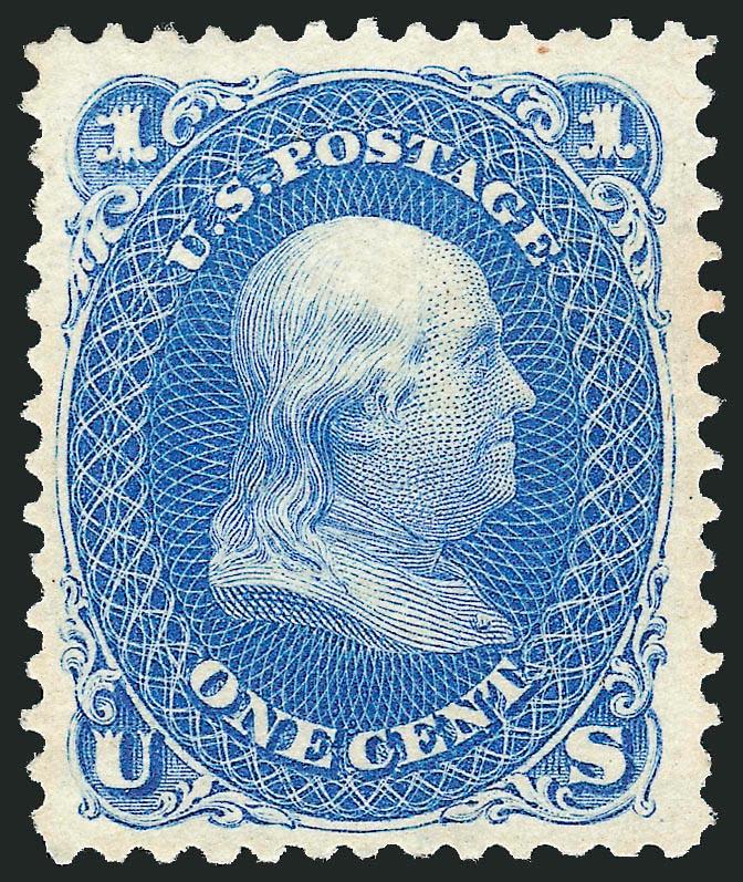 1c Blue, Re-Issue (102).> Original gum, lightly hinged, wide margins, Very Fine, with 1987 P.F. certificate