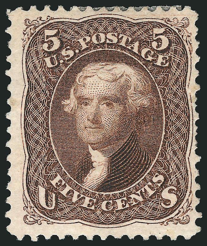 5c Brown, Re-Issue (105).> Part original gum, rich color, small repair at left, corner crease and three nibbed perfs at right, appears Fine, only 672 sold, with 1990 P.F. certificate
