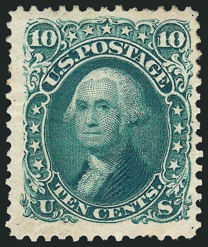 10c Green, Re-Issue (106).> Original gum, lightly hinged, wide margins, nibbed perf at bottom, otherwise Fine, only 451 sold, with 1991 P.F. certificate
