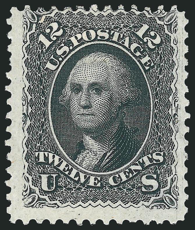 12c Black, Re-Issue (107).> Disturbed original gum, three wide margins to in at top, intense color, Fine, only 389 sold, with 1983 P.F. certificate