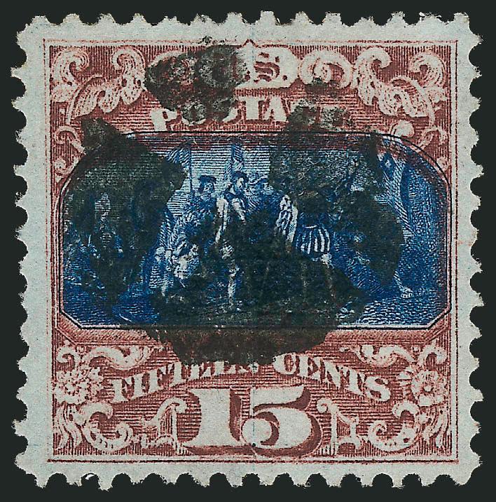 15c Brown & Blue, Ty. II (119).> Wide margins and well-centered, strong colors and impressions, quartered cork cancel, Very Fine and choice, with 1984 P.F. certificate