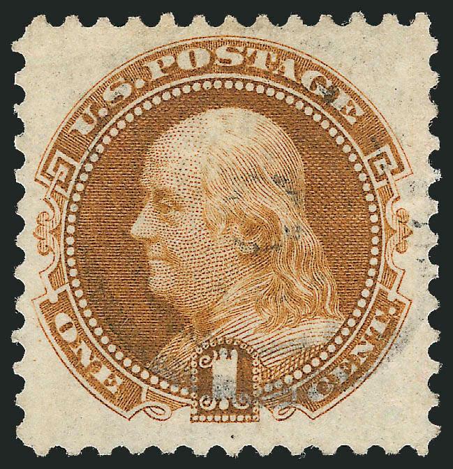 1c Buff, Re-Issue (123).> Lightly cancelled, bright color, fresh and Very Fine, with 2010 P.S.E. certificate