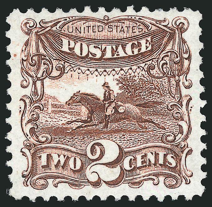 2c Brown, Re-Issue (124).> Unused (no gum), wide margins with a perfectly detailed impression on bright paper, Very Fine and choice, with 1988 P.F. certificate