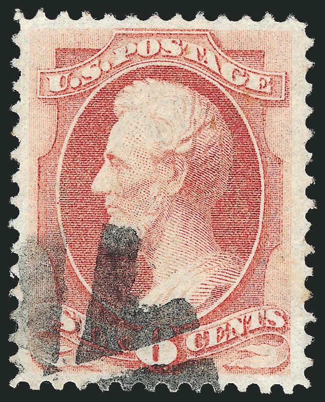 6c Pale Carmine, Grill (137).> H. Grill, beautifully centered, bold circle of Vs cancel at bottom left, Very Fine, a distinctive and seldom-seen shade for the 6c Grill, with 2010 P.S.E. certificate (VF 80 SMQ
$425.00)