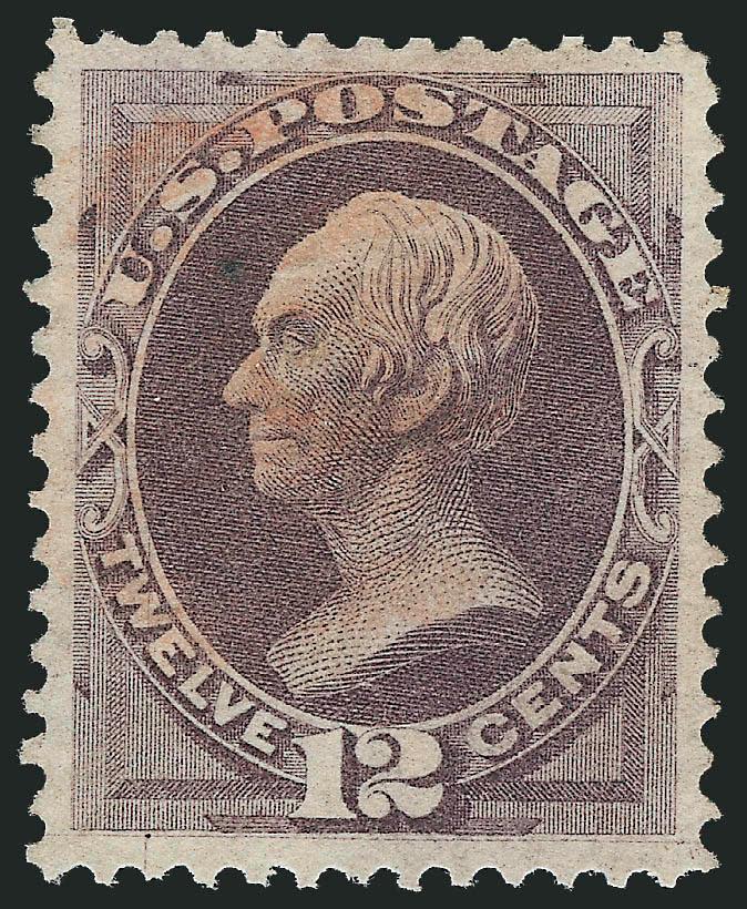 12c Dull Violet, Grill (140).> H. Grill, exceptionally wide margins all around, beautifully centered, <red> cork cancel, reperfed at top, otherwise Extremely Fine, of all 12c 1870 Grill stamps we viewed in
Power Search, this is perhaps the most spect