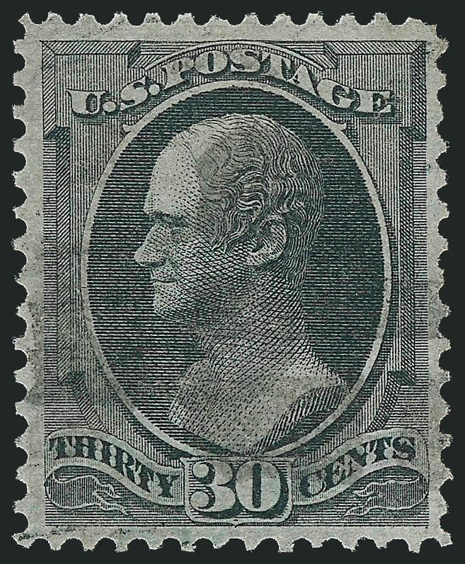 30c Black, Grill (143).> Well-centered with balanced margins, light cancel, small corner creases at top right, otherwise Extremely Fine, with 1997 P.F. certificate