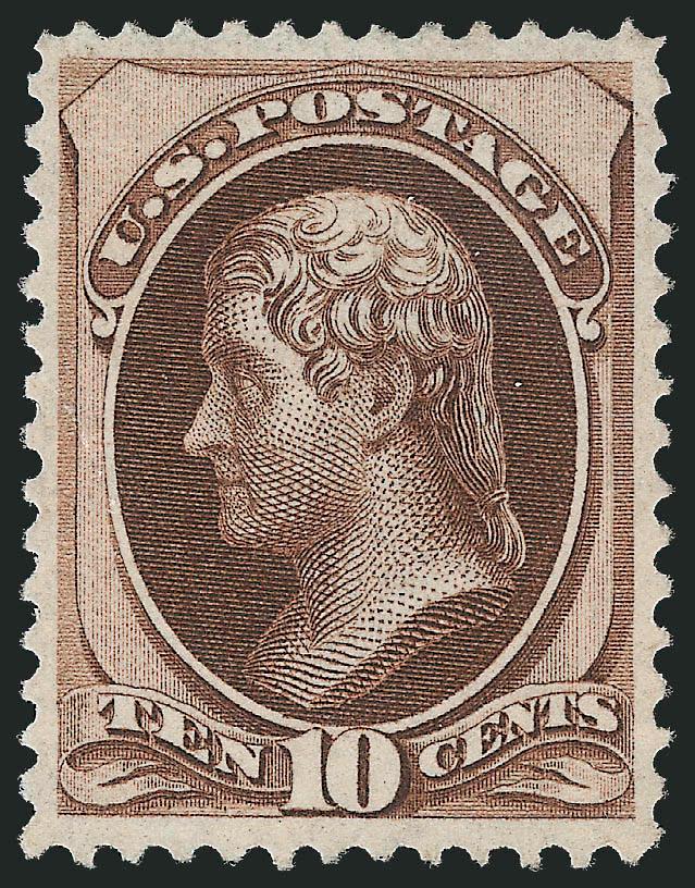 10c Brown (150).> Unused (no gum), well-centered, rich color and sharp impression, Extremely Fine, with 1982 P.F. certificate