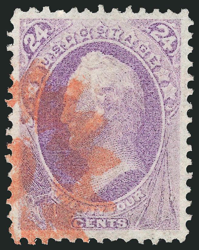 24c Purple (153).> Exceptionally well-centered, bright color complemented by <red New York Foreign Mail Star> cancel, Extremely Fine, with 1989 P.F. certificate
