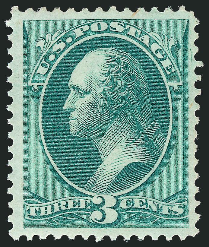 3c Green (158). Mint N.H.,> wide margins and attractive centering, bright color, Very Fine and choice, with photocopy of 2010 P.S.E. certificate for block, Scott Retail as hinged