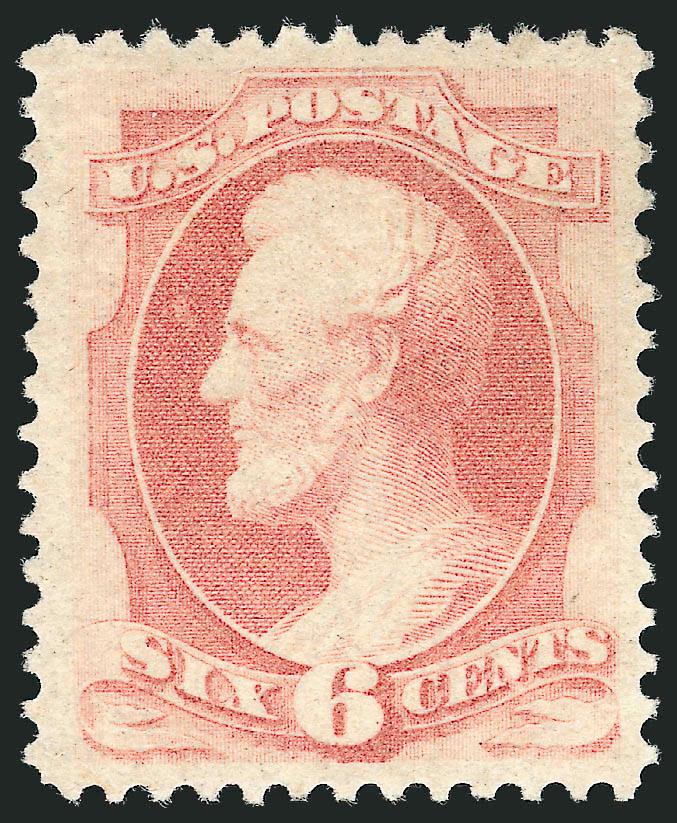 6c Dull Pink (159).> Original gum, barely hinged, beautiful centering and lovely pastel color, Extremely Fine, with 2007 P.S.E. certificate (OGph, XF 90 SMQ $1,000.00)