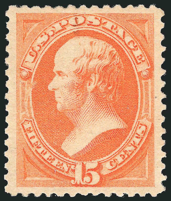 15c Red Orange (189).> Original gum, exceptionally wide margins and essentially perfectly centered, vivid color, Extremely Fine Gem, with 2010 P.S.E. certificate (OGph, XF-Superb 95 SMQ $790.00)