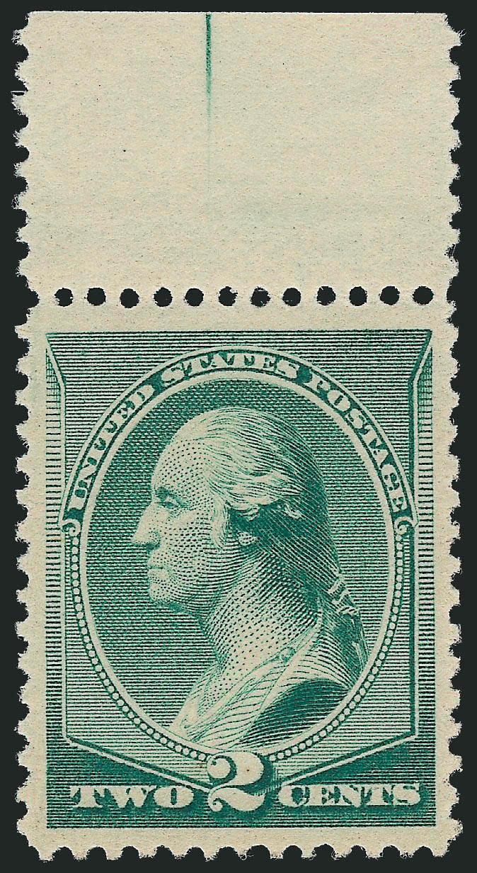 2c Green (213).> Mint N.H. with top sheet selvage, vivid color on crisp paper, almost perfectly balanced margins, Extremely Fine, with 2006 P.S.E. certificate