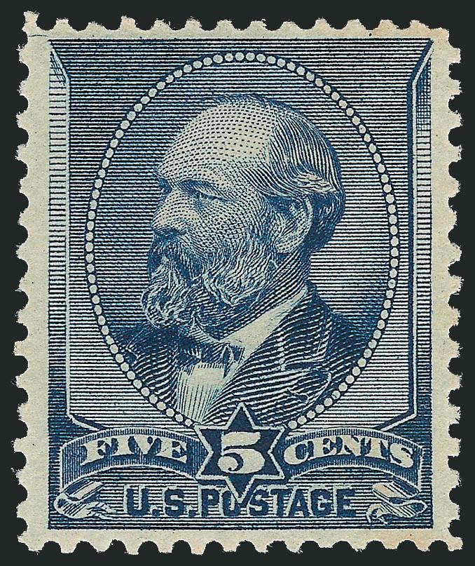 5c Indigo (216).> Mint N.H., balanced margins, particularly wide at sides, strong color and sharp impression, Very Fine, with 1997 P.F. and 2008 P.S.E. certificates (VF 80 SMQ $760.00)
