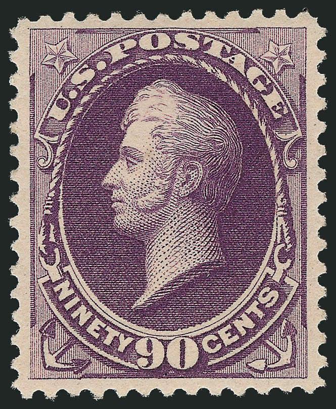 90c Purple (218).> Original gum, lightly hinged, almost perfectly centered, magnificent color and proof-like impression, Extremely Fine