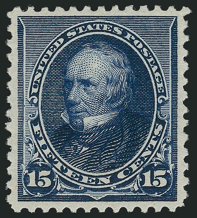 15c Indigo (227).> Mint N.H., deep rich color and proof-like impression on bright paper, choice centering with well-proportioned margins, fresh and Extremely Fine, with 1988 and 2009 P.F. certificates (XF
90)