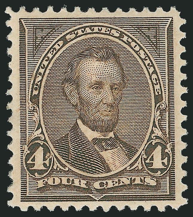 4c Dark Brown (254).> Original gum, lightly hinged, deep rich color with choice centering, Extremely Fine, with 2004 P.F. certificate