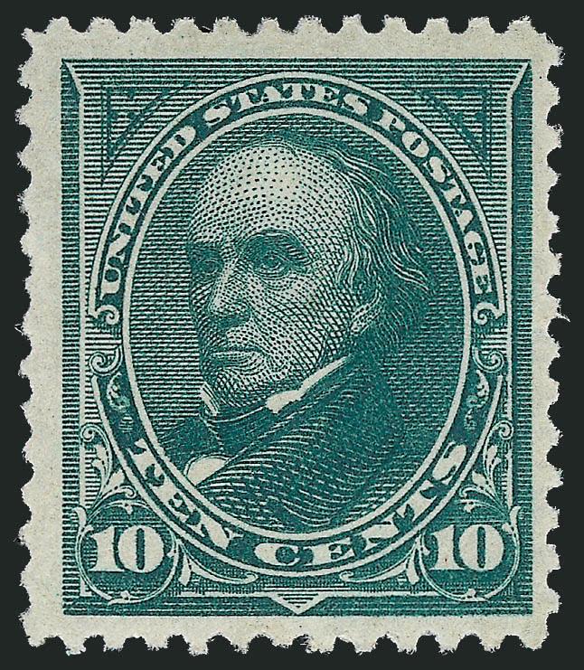 10c Dark Green (258).> Mint N.H., Jumbo margins, rich color, Very Fine, with 2010 P.S.E. certificate (F-VF 75 Jumbo SMQ $520.00 as 75, $800.00 as 80)