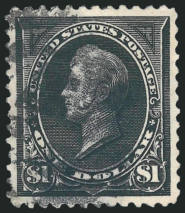 $1.00 Black, Ty. II (261A).> Exceptionally wide margins and almost perfect centering, slightly heavier oval grid cancel which is often the case with the high-value Bureau Issues, Extremely Fine, with 2009 P.F.
certificate (XF 90)