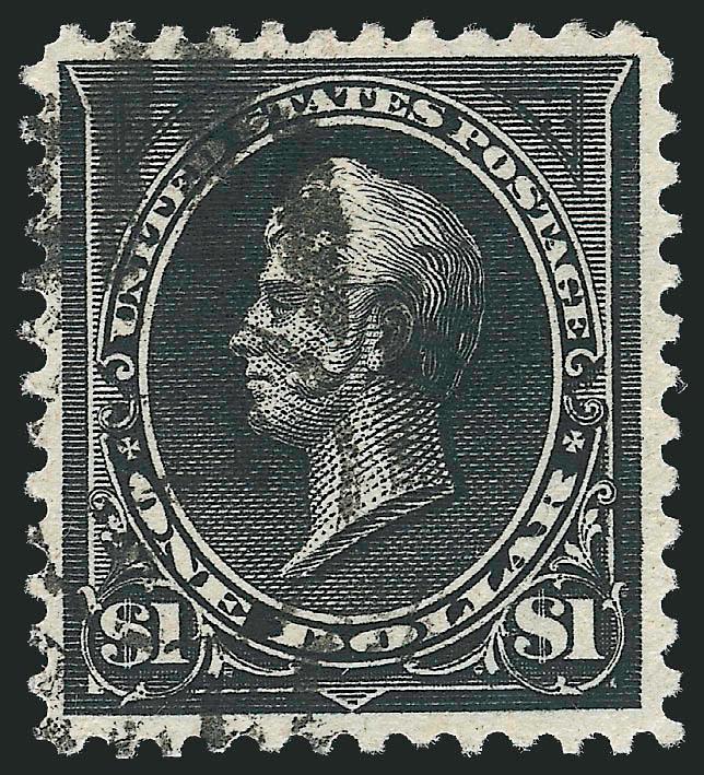 $1.00 Black, Ty. II (276A).> Intense shade and proof-like impression on bright paper, bold duplex cancel, Extremely Fine, with 2006 P.S.E. certificate (VF-XF 85 SMQ $325.00)