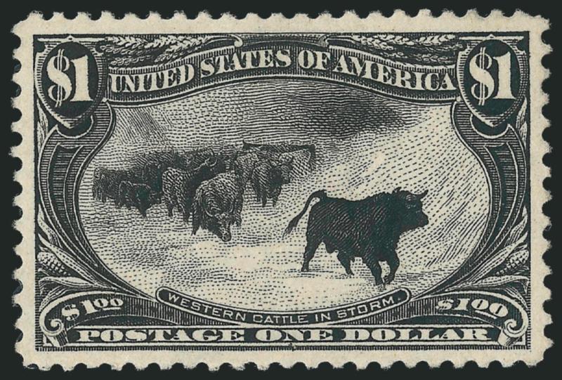 $1.00 Trans-Mississippi (292).> Original gum, minor h.r., wide margins and nearly perfectly centered, intense shade, Extremely Fine, with 1976 P.F. certificate
