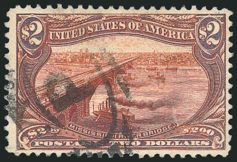 $2.00 Trans-Mississippi (293).> Rich color and attractive margins, double oval cancel, Fine