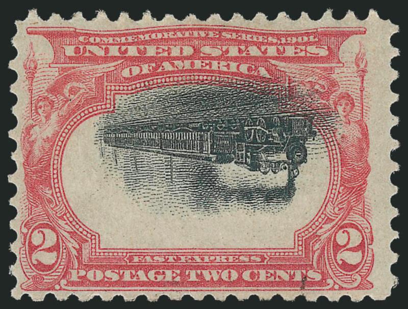 2c Pan-American, Center Inverted (295a).> H.r., natural fiber inclusion in bottom margin, small thin and reperfed at bottom<><>^FINE-VERY FINE APPEARANCE. AN ATTRACTIVE ORIGINAL-GUM EXAMPLE OF THE 2-CENT
PAN-AMERICAN INVERT.^<><>The 2c is the rar