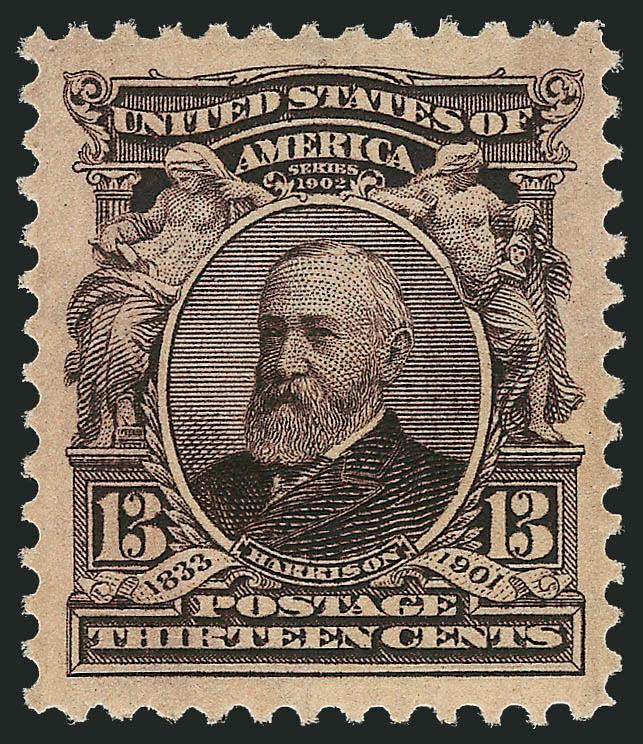 13c Purple Black (308).> Mint N.H., Jumbo margins and perfectly centered, intense color and impression, Extremely Fine Gem, outstanding condition