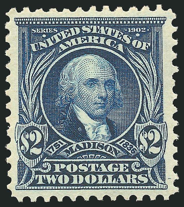 $2.00 Dark Blue (312).> Lightly hinged, deep rich color, beautifully centered, Extremely Fine, with 1997 P.S.E. certificate